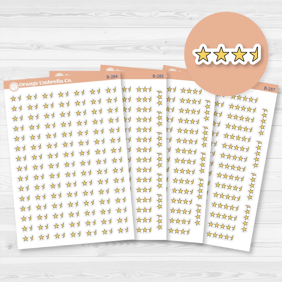 Star Rating Stickers | Reading and Hobby Trackers for Journals ...