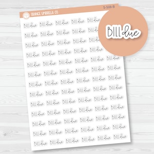 Bill Due Script Planner Stickers | FC12 | S-508-B