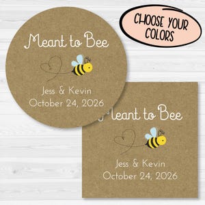 Meant To Bee Sticker | Wedding Favor Sticker, Honey Jar Wedding Stickers | Wedding Labels | 277-KR