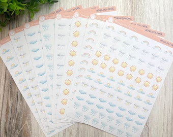 Weather Icons | Watercolor Planner Stickers | I-028 - I-035