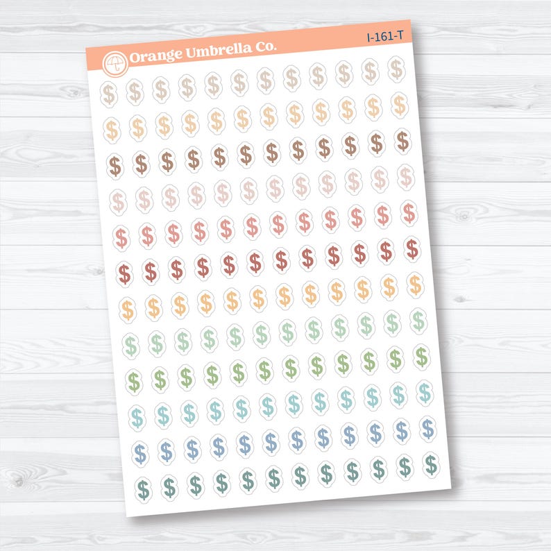 Dollar Sign Icons | Finance Planner Stickers | I-161 Tranquility