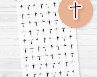 Micro Cross Church Icons Clear Matte Planner Stickers | Church Calendar Labels | I-152-CM