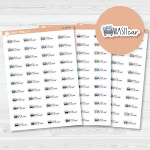 Wash Car Icon Script Planner Stickers and Labels | FC12 | E-186