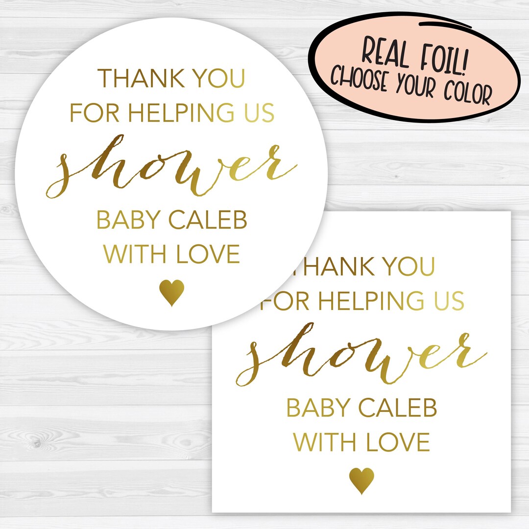 Thank You Baby Shower Favor Stickers | Baby Shower Stickers | Baby ...