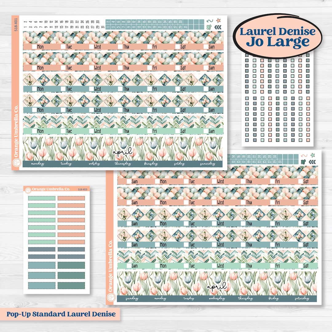 Spring Floral Kit | Laurel Denise Jo Large Planner Kit Stickers ...