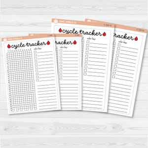 Suivi de cycle en pixels | Tableau de bord pleine page avec début en janvier ou juillet | Stickers décoratifs pour agenda, formats A5 et 7x9 | C-388-389 image 1