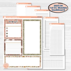 Summer or Fall Floral Kit | 7x9 Erin Condren Life Planner Monthly Dashboard Sticker Kit | 2025-2026 Planners | Eloise | KIT-399-WA