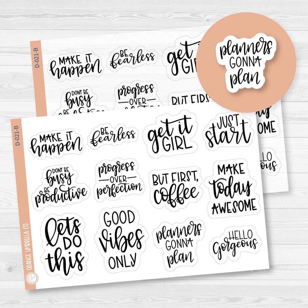 Motivational Deco Quotes Script Planner Stickers | F7 | D-021 - Etsy