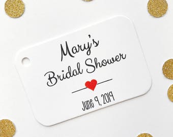 Bridal Shower Favor Tags, Customized Shower Tags, Bridal or Baby Shower Favor Tags (RR-006)