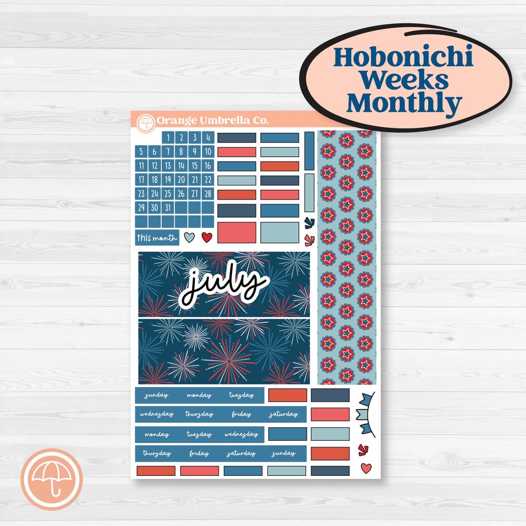 CLEARANCE | Independence Day | 4th of July Kit | Hobonichi Weeks ...