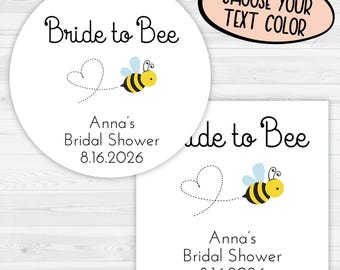 Bride to Bee Bridal Shower Favor Labels | Honey Jar Favor Stickers | Bee Favors | 186-WH