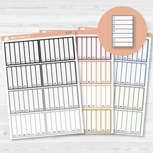 Side Bar Habit Tracker Planner Stickers, Blank Labels for Tracking, Neutral Color Print Planning Stickers B-337-B-339