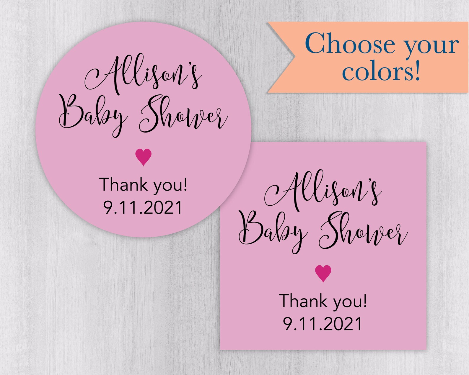 Thank You Baby Shower Favor Stickers Baby Shower Stickers Etsy