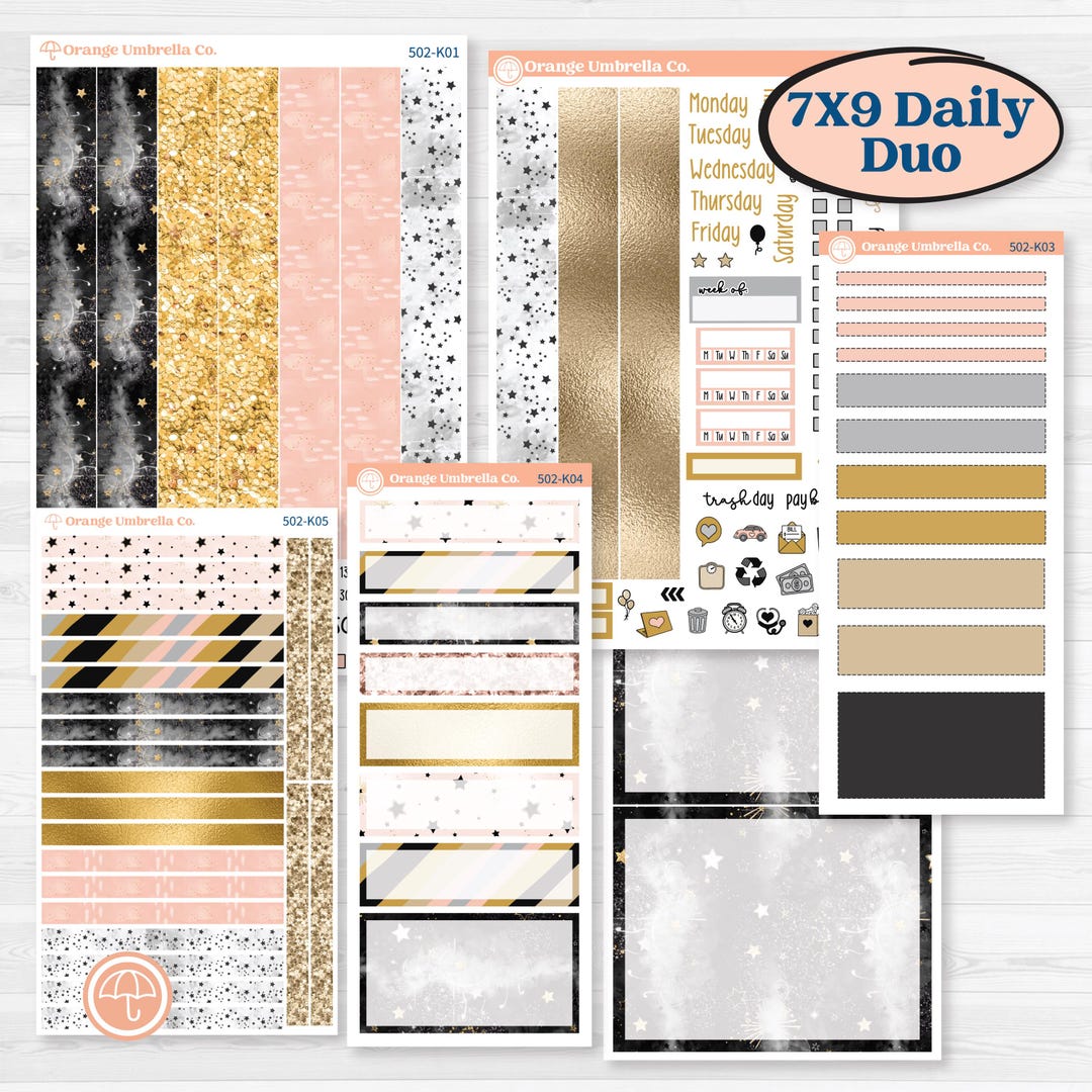 New Year’s Day Kit | 7x9 Erin Condren Daily Duo Planner Kit Stickers ...