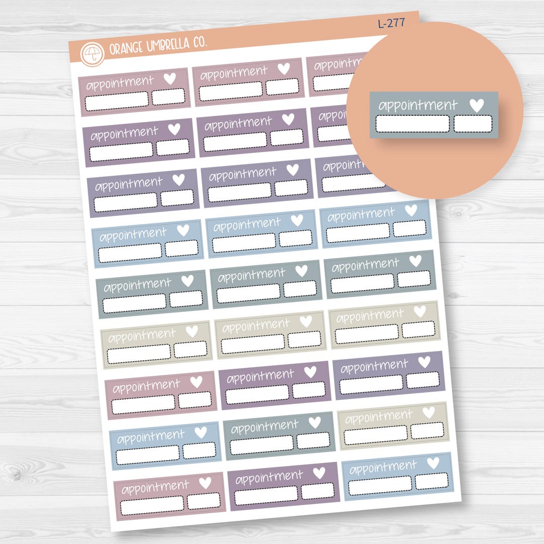 Quarter Box Appointment Lables | ECLP Canvas Planner Stickers | Jen ...