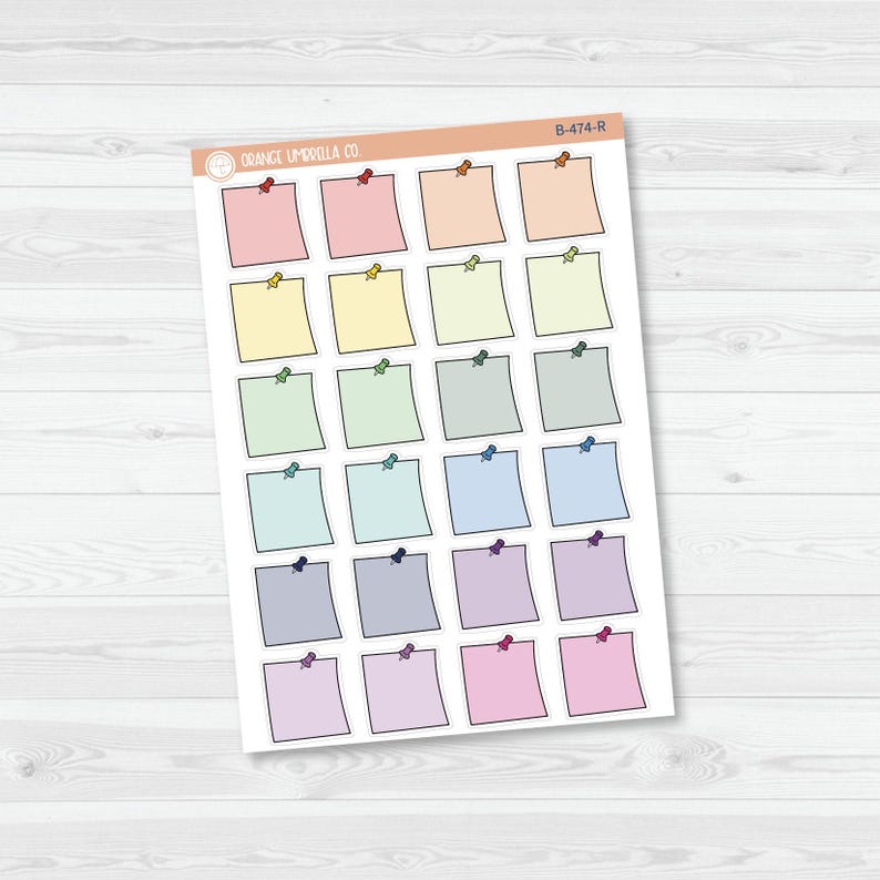 Push Pin Small Sticky Notes Icon Planner Stickers | B-474 - Etsy