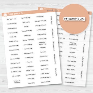 US Holiday Jen Plans  - Mini Script Planner Stickers | FJP | S-452