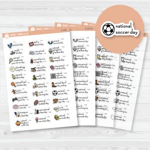Autocollants pour agenda mini-scripts Wacky Holidays de juillet | F16 | E-232