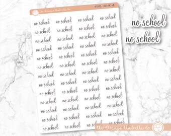 No School Script Planner Stickers and Labels | F4  | / 902-180-004L-WH