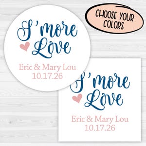 S&#39;more Love Stickers | S&#39;more Love Labels | S&#39;more Favor Stickers | 008-WH