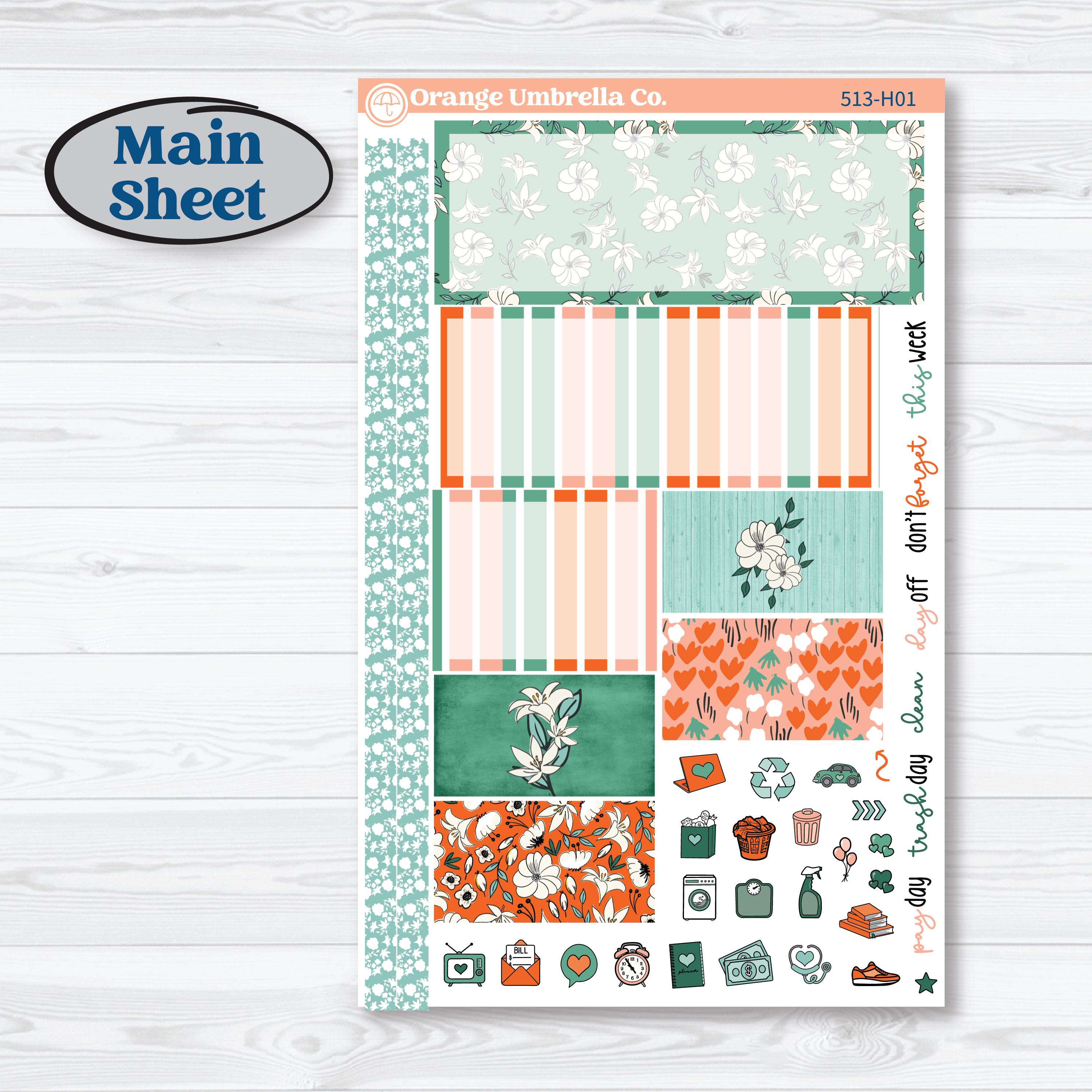 Playful March Florals | Plum Vertical Priorities 7x9 Planner Kit ...