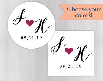 Save the Date Stickers, Wedding Favor Sticker, Wedding Stickers, Wedding Labels (#104-WH)