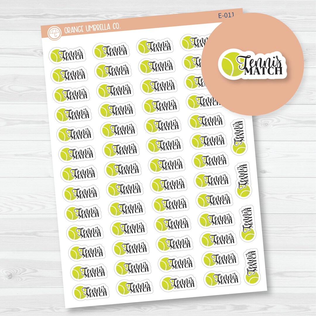 Tennis Match Icon Script Planner Stickers | E-011 - Etsy