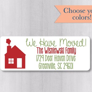 We Have Moved Return Address Labels, Return Address Stickers, Holiday Address Stickers (#302-1-WH)