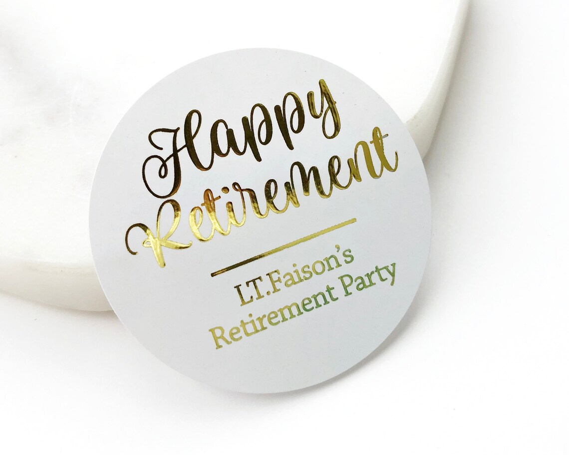 Retired Sticker Happy Retirement Stickers | Retirement Party Favor Labels ...