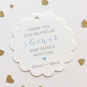 Thanks for Helping Us Shower Tags, Sweet Baby Shower Favor Tags, Baby Shower Hang Tags  (SC-079)