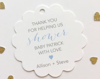 Thanks for Helping Us Shower Tags, Sweet Baby Shower Favor Tags, Baby Shower Hang Tags  (SC-079)