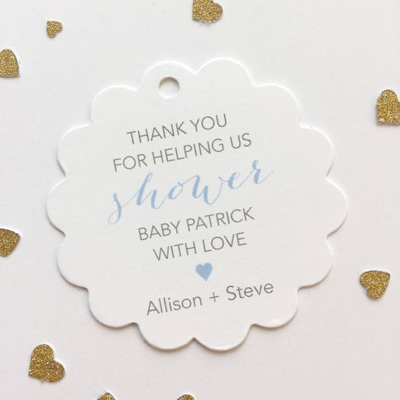 Thanks for Helping Us Shower Tags, Sweet Baby Shower Favor Tags, Baby Shower Hang Tags  (SC-079)