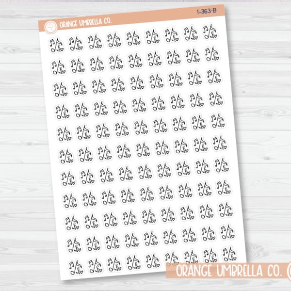 Music Notes Doodle Icon Planner Stickers | I-363-B