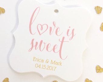 Love Is Sweet Wedding Favor Tags, Custom Cake Favor Tags, Wedding Sweets Favor Tags  (FS-121)