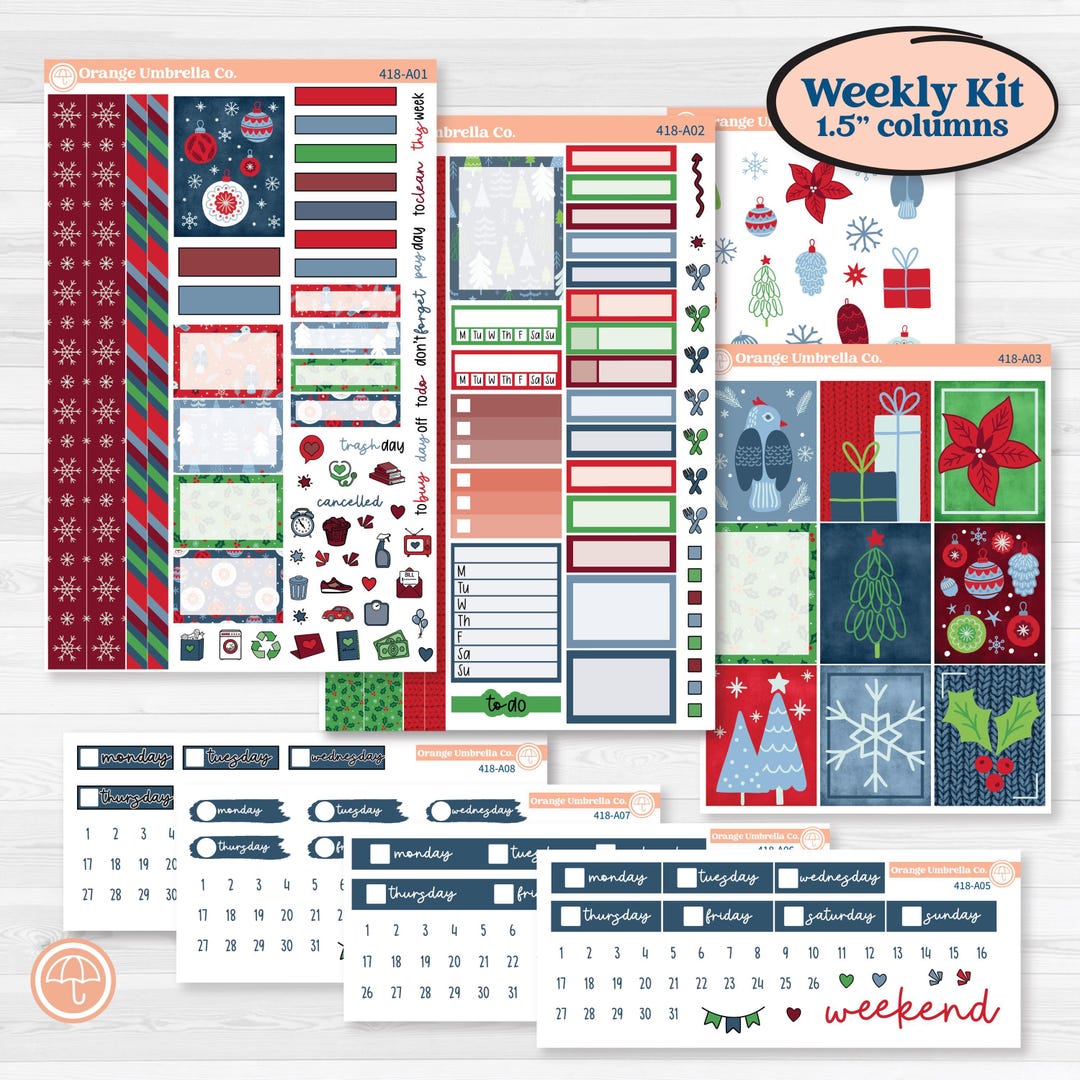 Playful Winter Kit | Weekly Sticker Kit for Vertical Planners Like Erin ...