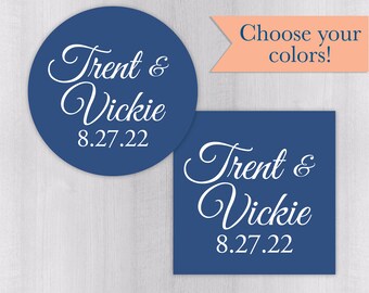 Wedding Stickers, Names and Date Wedding Sticker, Wedding Date Stickers, Wedding labels (#291-SS)