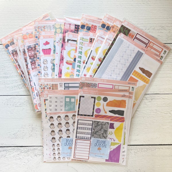 Mis-Fit Grab Bag, Deviant Planner Stickers [Orders of more than 1 pack may receive duplicates]