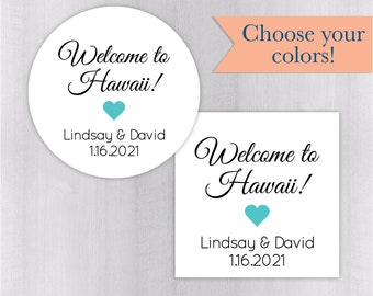 Welcome Wedding Sticker, Destination Welcome Bag Stickers, Wedding Bag Wedding Labels (#056-WH)