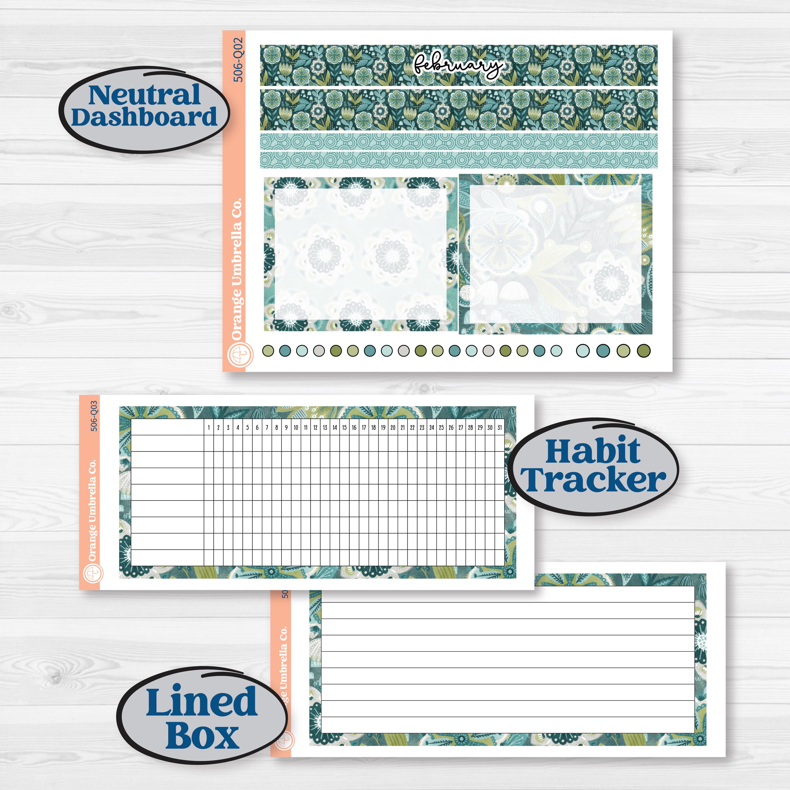 Soft Blue Florals Kit | 7x9 Plum Monthly & Dashboard Planner Kit ...