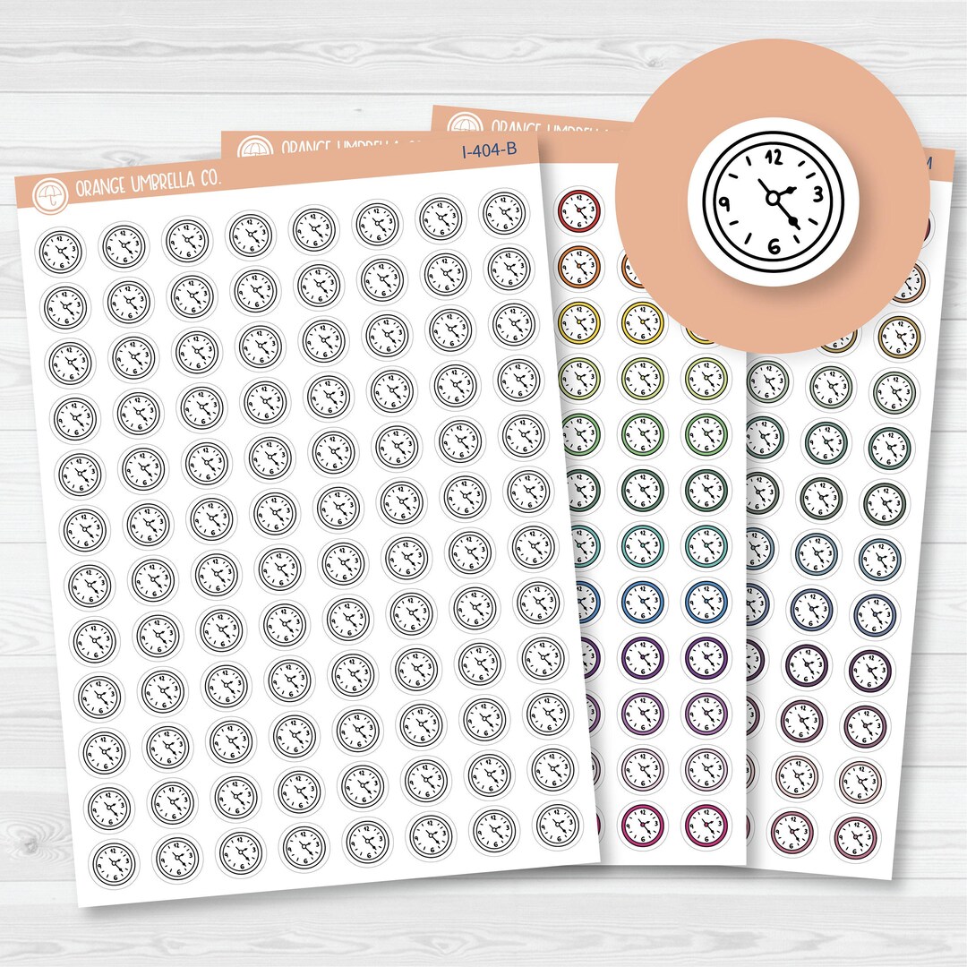 Clock Icon Planner Stickers | I-404 - Etsy