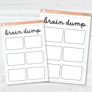 Brain Dump Tracker Full Page Dashboard | A5 & 7x9 Size Deco Planner Stickers | C-382