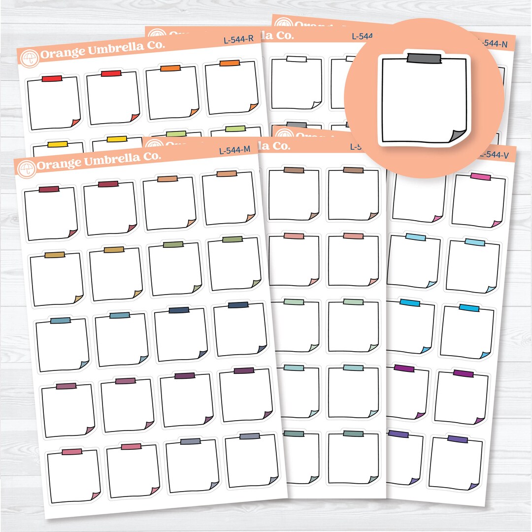 Doodled Sticky Note Planner Labels | Functional Planner Stickers | L ...