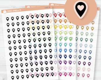 Location Marker Stickers | Location Pin Planner Icons | Clear Matte | I-037-CM