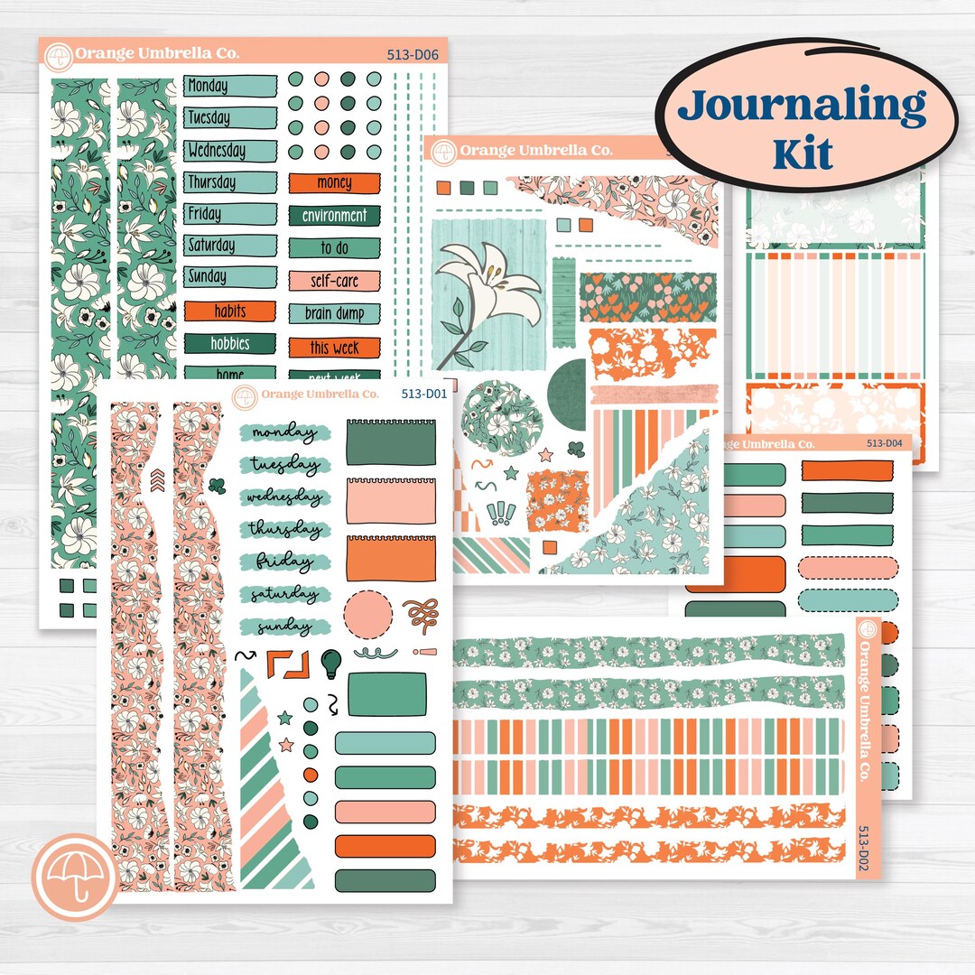Playful March Florals | Journaling or Scrapbooking Kit | Creative Junk ...