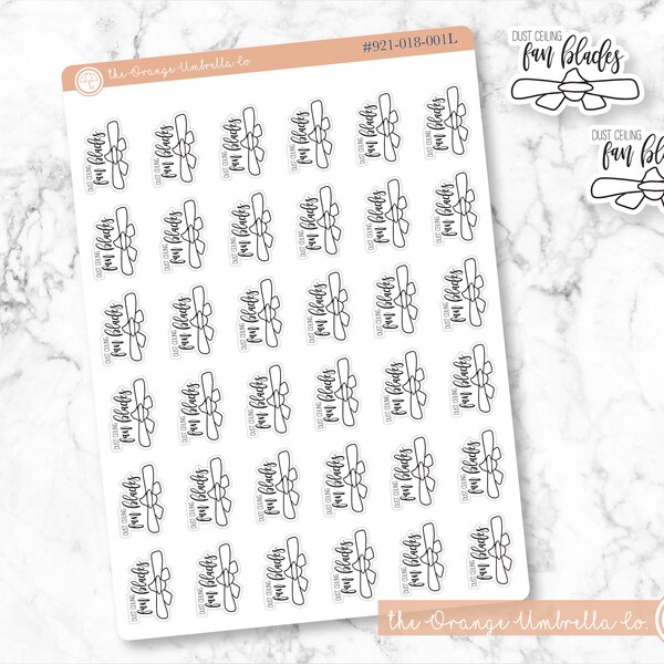 Dust Ceiling Fan Blades Icon Script Planner Stickers | F2 |  E-131