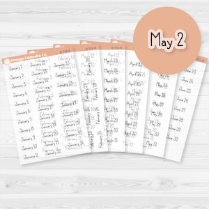 Dates of the Month Planner Stickers and Labels | F16 Print Clear Matte | B-748-753-BCM