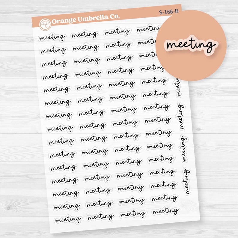 Meeting Planner Stickers | F17 | Clear Matte | S-166-BCM - Etsy