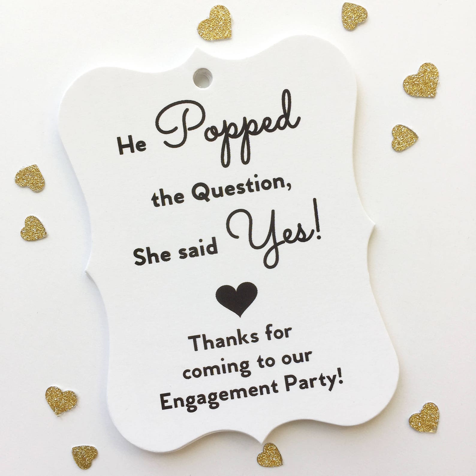 Engagement Tags Thank You Tags He Popped The Question - Etsy.de