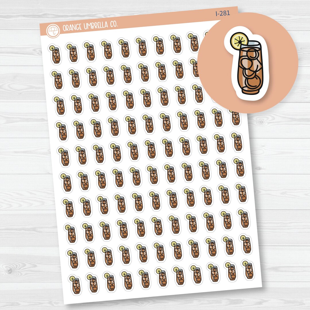 Iced Tea Rapper Sticker Png Iced Tea Icon Planner Stickers, Cold Tea Icon Drinking Labels, Hand ...