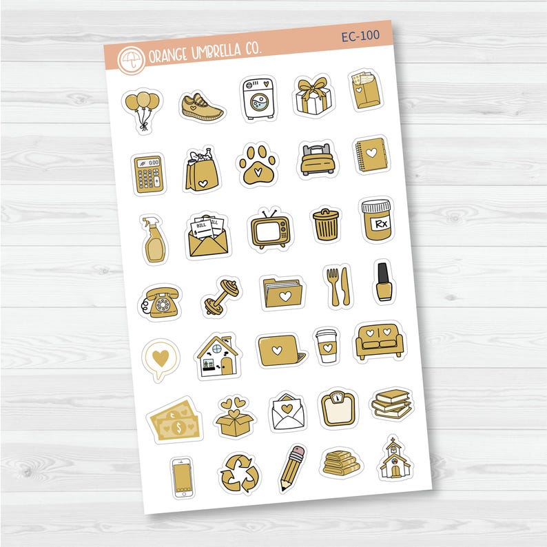 CLEARANCE | Doodle Icon Planner Stickers | for Erin Condren Evolve ...